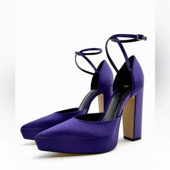 ZARA HEELED PLATFORM SHOES - Picture 1 of 6